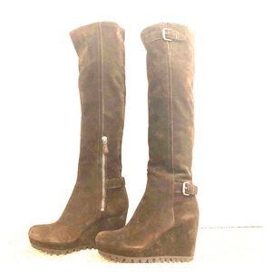Prada brown suede leather women’s boots. Size 8